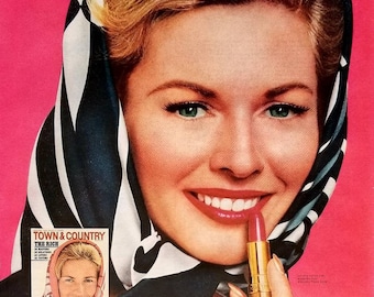 1964 Cover Girl Lipstick Vintage Advertisement Bathroom Decor Bedroom Wall Art Beauty Salon Decor Original Magazine Print Ad Vintage Makeup