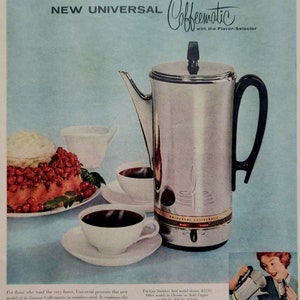 1959 Universal Coffeematic Vintage Advertisement Kitchen Wall Art Cafe Decor Coffee Print Kitchen Decor Magazine Ad Coffee Art Diner Decor