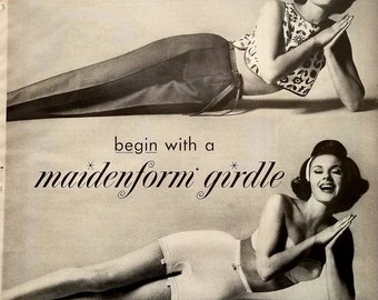 1960 Warner's Bra Ad, Retro Women's Lingerie Ad, Warner's