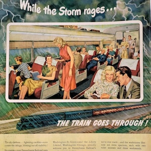 1947 Pennsylvania Railroad Vintage Advertisement Train Decor Vintage Train Ad Railroad Art Travel Decor Magazine Ad Unique Art Travel Ad