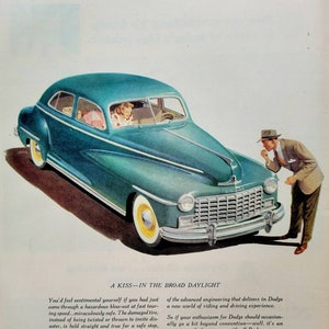 1948 Dodge Vintage Advertisement Automotive Wall Art Classic Car Decor Original Magazine Print Ad Antique Automobile Automobilia Unique Art