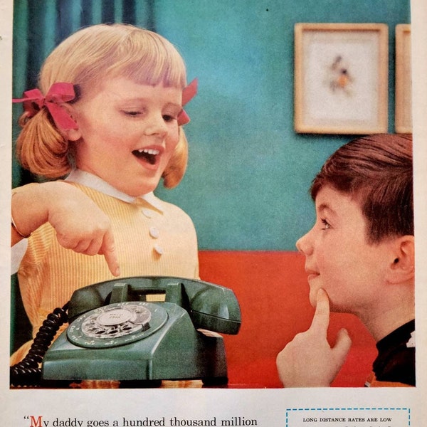 1957 Bell Telephone Systems Vintage Advertisement Vintage Phone Decor Kids Bedroom Wall Art Vintage Telephone Magazine Ad Unique Art
