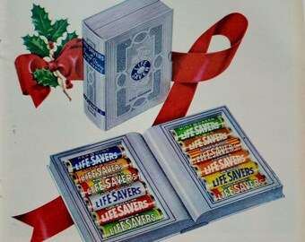 1948 Life Savers Candy Vintage Advertisement Kitchen Wall Art Candy Store Decor Christmas Decor Magazine Ad Unique Art Candy Holiday Decor