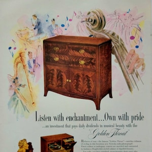 1948 RCA Victor Radio Phonograph Vintage Advertisement Vintage Radio Ad Music Room Wall Art Music Decor Magazine Ad Unique Art Antique Radio