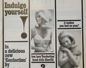 1965 Maidenform Bra Vintage Advertisement Vintage Lingerie Ad Bedroom Wall Art Womens Fashion Ad Boutique Decor Bathroom Decor Magazine Ad
