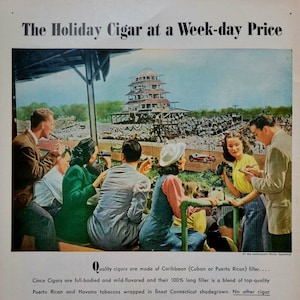 1947 Cinco Cigars Vintage Advertisement Man Cave Wall Art Game Room Decor Office Decor Unique Gift Magazine Ad Tobacciana Cigar Ad