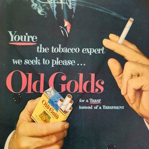 1949 Old Gold Cigarettes Vintage Advertisement Game Room Wall Art Man Cave Decor Original Magazine Print Ad Vintage Tobacco Art Tobacciana