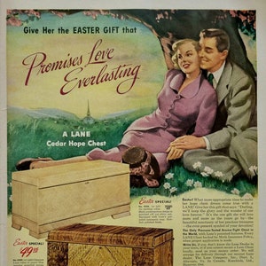 1949 Lane Cedar Chest Vintage Advertisement Bedroom Wall Art