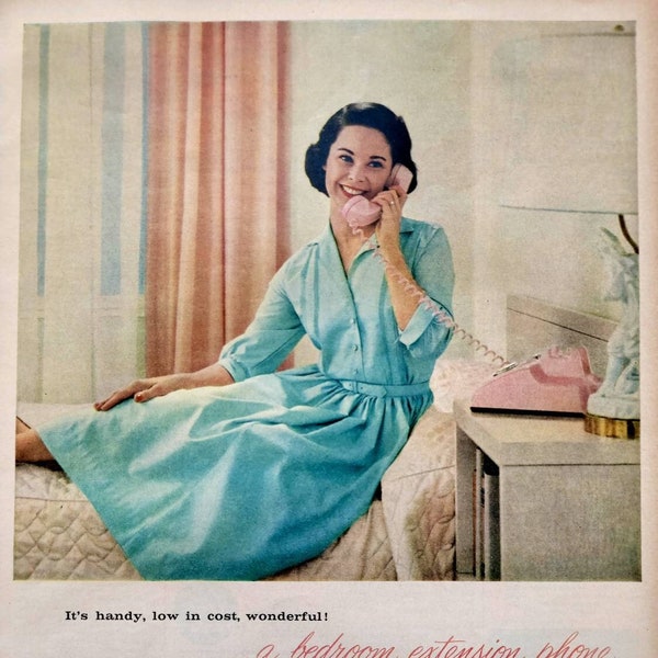 1958 Bell Telephone Systems Vintage Advertisement Vintage Phone Decor Bedroom Wall Art Vintage Telephone Original Magazine Ad Unique Art