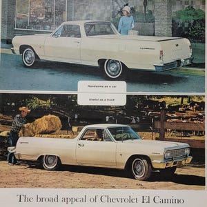 1964 Chevrolet El Camino Vintage Advertisement Automotive Wall Art Classic Car Ad 1960s Chevy Automobile Ad Magazine Ad Automobilia