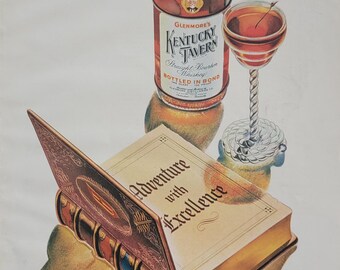 1942 Kentucky Tavern Bourbon Whiskey Ad: Vintage Bar Lounge Wall Art, Alcohol Magazine Advertisement