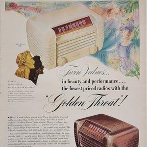 1947 RCA Victor Radio Vintage Advertisement Vintage Wall Art Antique Radio Ad Music Room Wall Art Music Decor Magazine Ad Unique Art