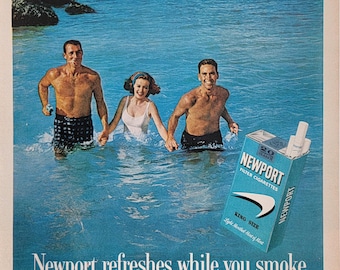 1970 Newport Cigarettes Magazine Ad Print - Tobacco Sailor Ocean