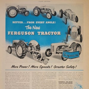 1948 Ferguson Tractor Ad: Vintage Agricultural Magazine Print Advertisement