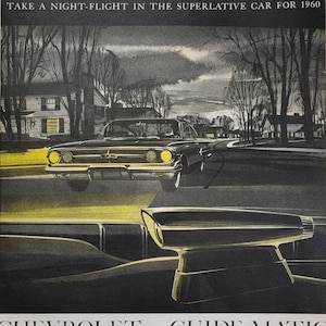 1960 Chevrolet Vintage Advertisement Automotive Wall Art Classic Car Ad 1960s Chevy Automobile Ad Magazine Ad Automobilia Unique Art