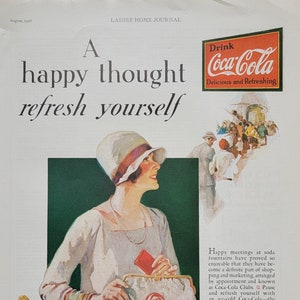 1928 Coca Cola Vintage Advertisement Kitchen Decor Coke Ad Diner Decor Magazine Ad Kitchen Wall Art Unique Art Americana Vintage Soda Ad