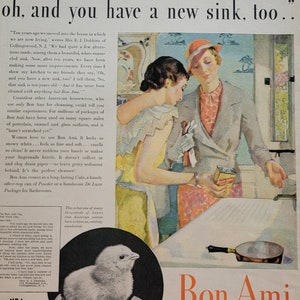 1933 Bon Ami Cleaner Vintage Advertisement Kitchen Wall Art Kitchen Decor Original Magazine Print Ad Vintage Home Decor Unique Art Ephemera