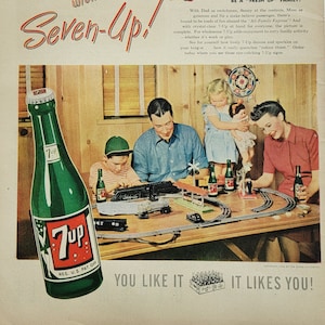 1948 7-Up Vintage Advertisement Kitchen Wall Art Game Room Decor Cafe Print Pop Culture Wall Hanging Seven Up Magazine Ad Soda Ad Unique Art