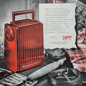 1948 Admiral Portable Radio Vintage Advertisement Music Room Wall Art Music Decor Unique Art Vintage Radio Ad Magazine Print Ad Musical Art