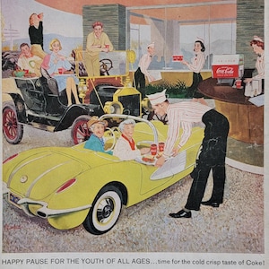 1958 Coca Cola Vintage Advertisement Kitchen Decor Coke Ad Diner Decor Magazine Ad Kitchen Wall Art Unique Art Americana Vintage Soda Ad