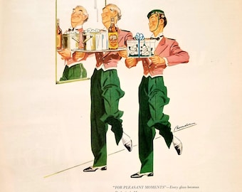 1946 PM Whiskey Ad: Vintage Bar Wall Art Magazine Print Advertisement