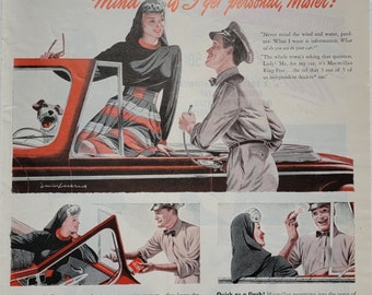 1946 MacMillan Motor Oil Vintage Advertisement Automotive Decor Garage Decor Gas Station Decor Man Cave Decor Magazine Ad Unique Automobilia