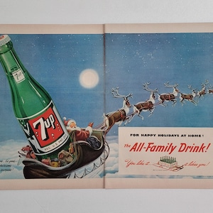 Vintage Santa 7up - Etsy