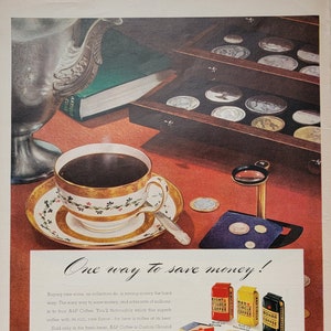 1947 A & P Coffee Vintage Advertisement Kitchen Wall Art Cafe Decor Eight O Clock Coffee Print Kitchen Decor Vintage Magazine Ad Unique Art