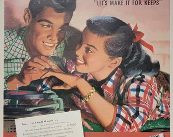 1947 Community Silverware Vintage Advertisement Kitchen Wall Art Dining Room Decor Retro Decor Magazine Print Ad Engagement Gift Unique Art