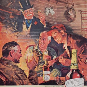 1943 Kinsey Whiskey Vintage Advertisement Bar Wall Art Man Cave Decor Lounge Home Office Decor Magazine Alcohol Ad Gift for Him Unique Art