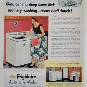 1952 Frigidaire Washer Washing Machine Ad: Vintage Laundry Room