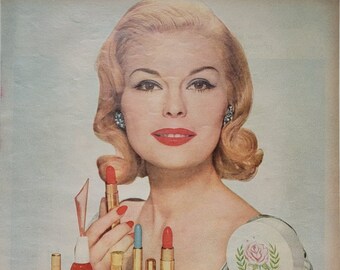 1960 Avon Cosmetics Vintage Advertisement Bathroom Wall Art Bedroom Decor Beauty Salon Decor Magazine Ad Vintage Make-Up Ad Vintage Avon