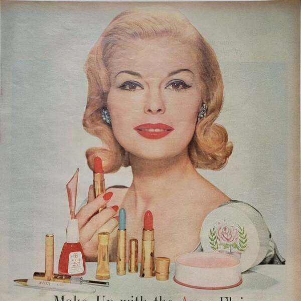 1960 Avon Cosmetics Vintage Advertisement Bathroom Wall Art Bedroom Decor Beauty Salon Decor Magazine Ad Vintage Make-Up Ad Vintage Avon