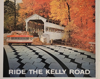 1961 Kelly Tires Vintage Advertisement Automotive Decor Garage Wall Art Man Cave Decor Mechanic Gift Magazine Ad Automobilia Unique Art
