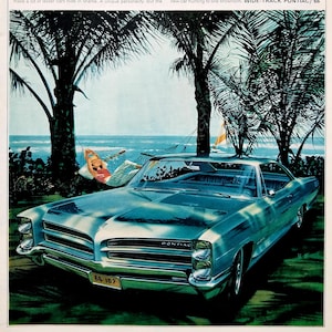 Pubblicità dell&#39;auto Pontiac Star Chief Executive del 1966: arredamento da garage d&#39;epoca, pubblicità stampata su rivista automobilistica