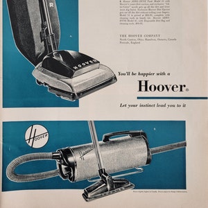 1951 Hoover Vacuum Cleaners Vintage Advertisement Laundry Room Wall Art Home Decor Magazine Print Ad Unique Art Wall Hanging Unique Gift