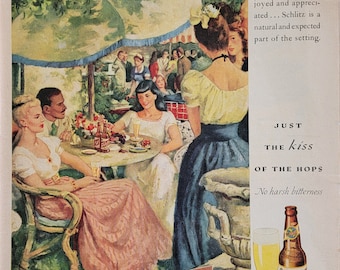 1946 Schlitz Beer Vintage Advertisement Bar Wall Art Kitchen Man Cave Decor Game Room Decor Antique Beer Advertising Magazine Print Ad