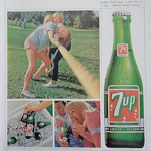 1965 7-Up Vintage Advertisement Kitchen Wall Art Diner Decor Cafe Print Seven Up Ad Pop Culture Magazine Ad Vintage Soda Ad Unique Art