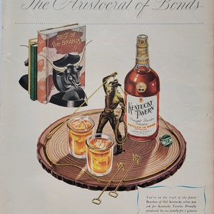 1946 Kentucky Tavern Bourbon Whiskey Vintage Advertisement Bar Wall Art Lounge Decor Original Magazine Print Ad Alcohol Ephemera Unique Art