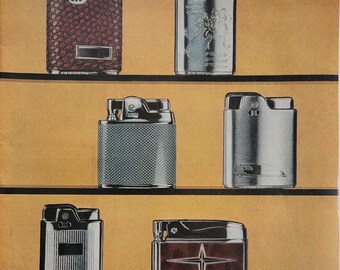 Publicité briquets Ronson vintage 1957 : publicité imprimée vintage Man Cave Bar Decor magazine