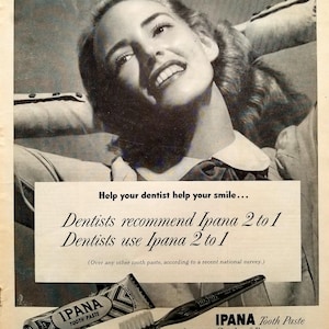 1948 Ipana Toothpaste Vintage Advertisement Bathroom Wall Art Dentist Office Decor Powder Room Art Magazine Print Ad Dental Art Dentist Gift