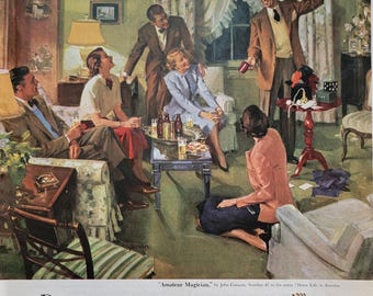 1951 Beer Vintage Advertisement Vintage Bar Wall Art Kitchen Decor Original Magazine Print Ad John Gannam Art Americana Paper Ephemera