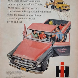 1958 International Trucks Vintage Advertisement Automotive Wall Art Magazine Print Ad Antique Automobile Automobilia Unique Art Harvester