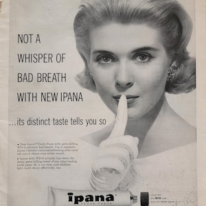 1958 Ipana Toothpaste Vintage Advertisement Bathroom Wall Art Dentist Office Decor Powder Room Art Magazine Print Ad Dental Art Dentist Gift