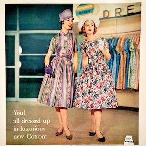 Grand magasin Penneys vintage publicité Boutique d&#39;art mural décoration de chambre à coucher des années 1950 pour femmes mode publicité magazine impression publicité