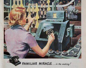 1957 Bell Telephone Systems Vintage Advertisement Vintage Phone