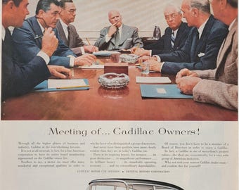 1955 Cadillac Car Ad: Vintage Automotive Decor, Man Cave Garage Wall Art, Automobilia