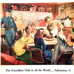 1946 Coca Cola Vintage Advertisement Kitchen Decor Coke Ad Diner Decor Original Magazine Ad Kitchen Wall Print Unique Art Americana Ephemera