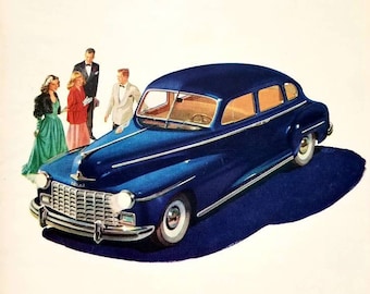 1947 Dodge Ad: Vintage Automotive Magazine Print Advertisement, Classic Car Decor