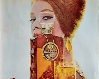 1962 Walker's DeLuxe Bourbon Whiskey Ad: Vintage Bar Wall Art Magazine Print Advertisement